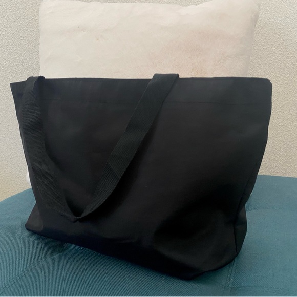 Black Paris tote, Large with 1 inside compartment. Purchased in Paris France. - Picture 5 of 6